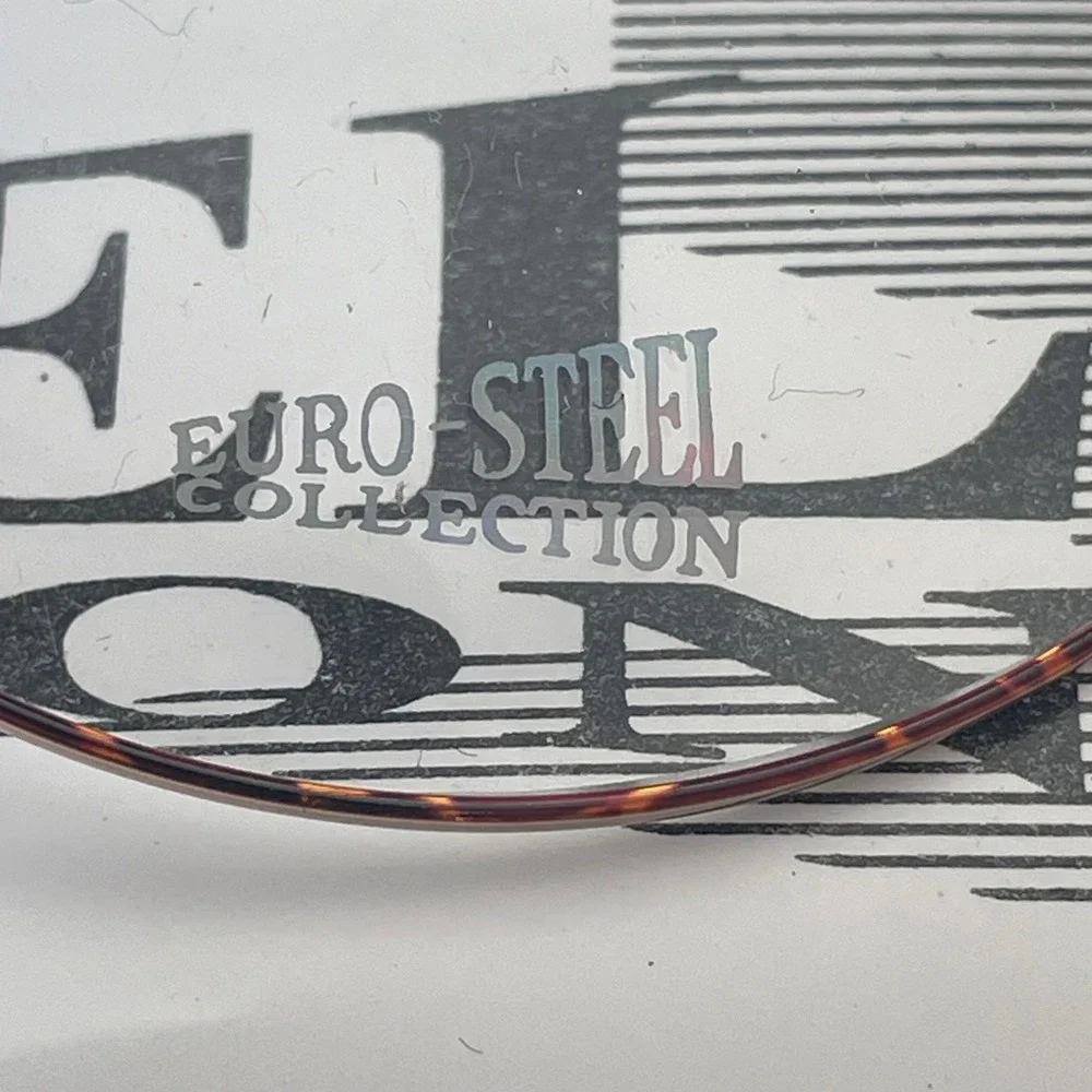 Euro Steel Collection ES-13 Flex Eyeglasses Demi Amber Stainless Frames 48-19